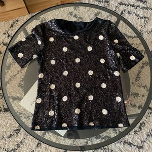 Adorable Sequin Polka Dot Blouse J Crew